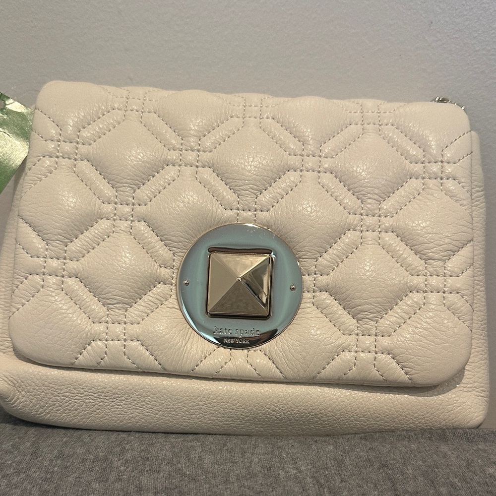 Kate Spade Cream Quilted Clutch